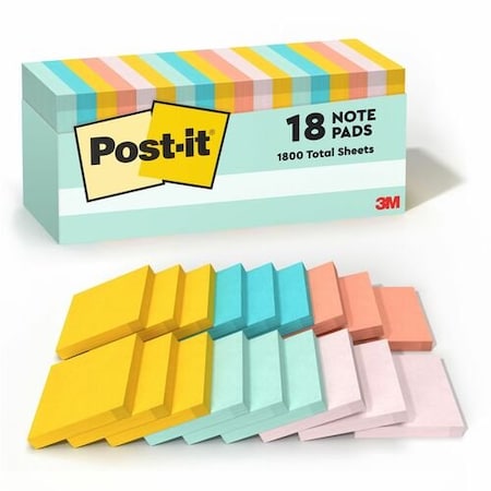 3M Commercial Notes, Post-It, Marseille, 18Pk MMM65418APCP